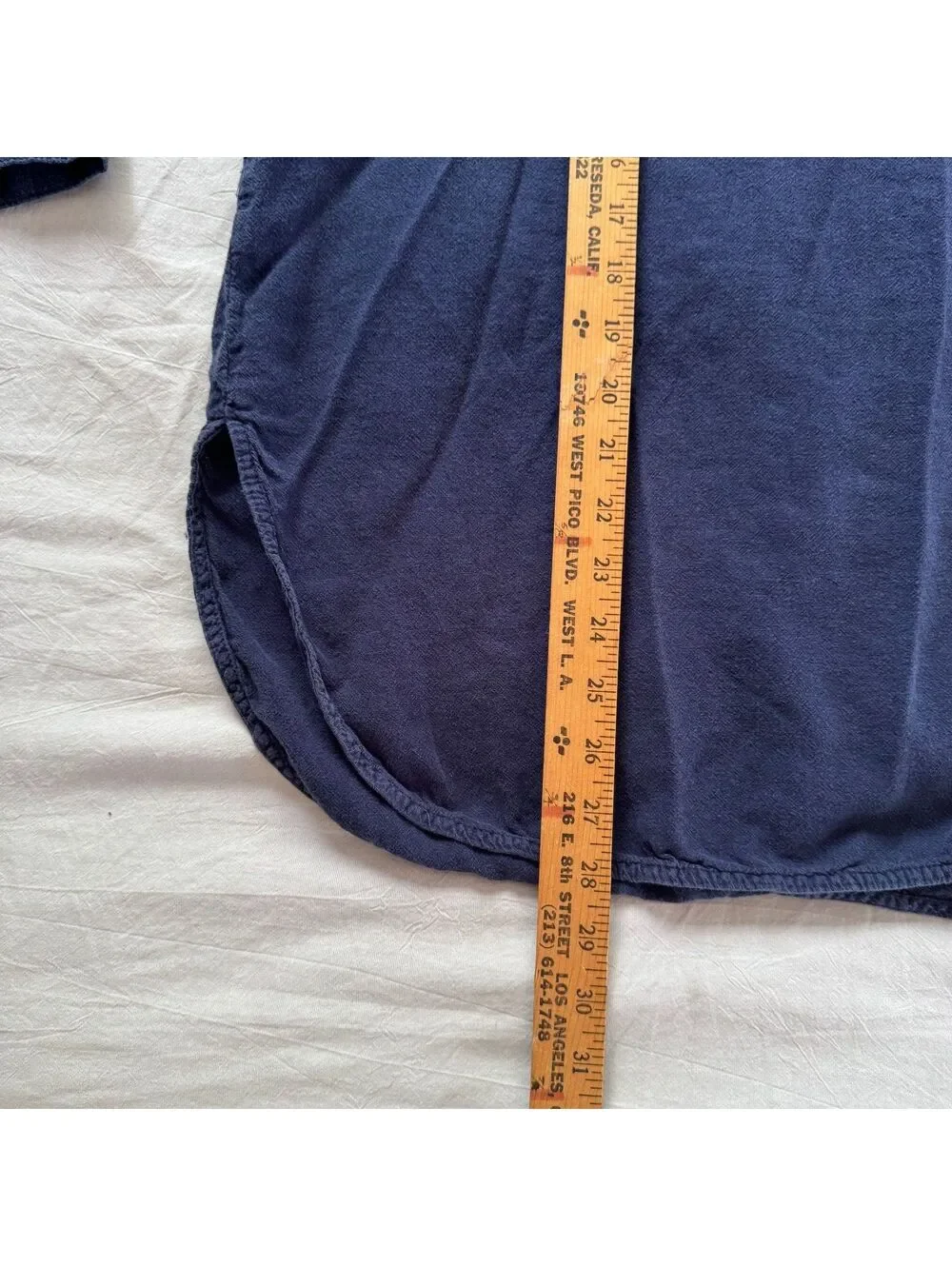 OLD NAVY Boyfriend Shirt Women XXL 2XL Navy Blue Linen Viscose Button Down Top
